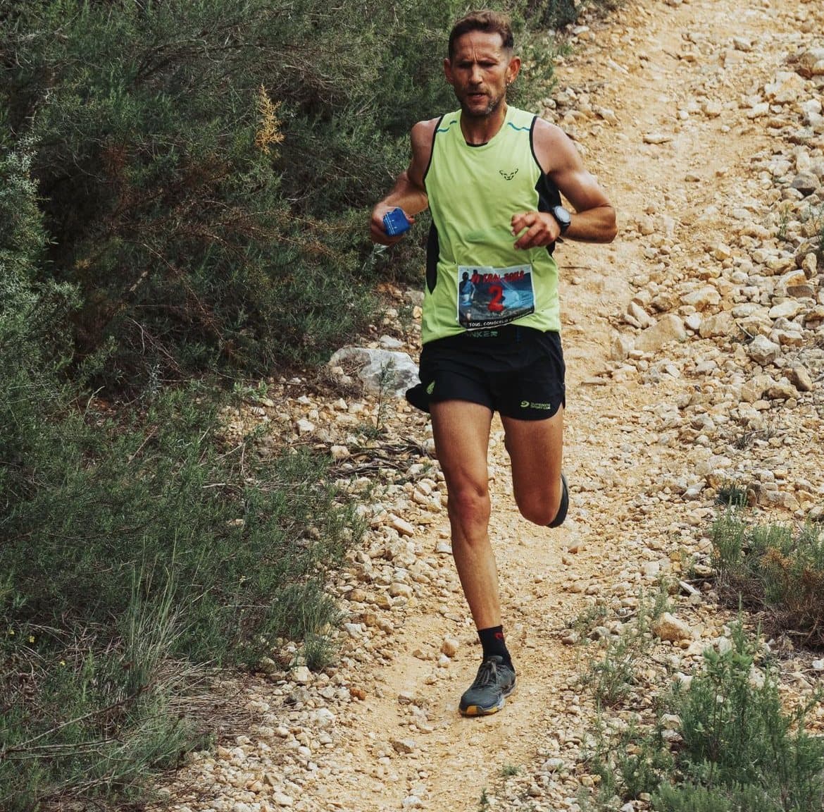 Domingo Morant durante una competición de trail running.